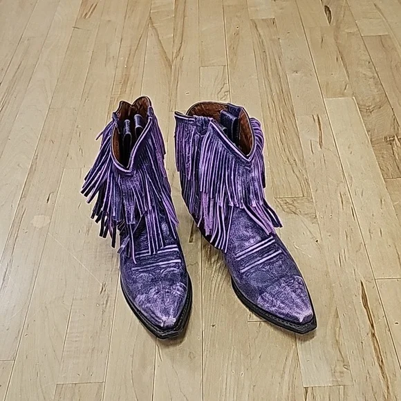 ROPER FRINGE BOOT- PURPLE 7.5 NEW - Picture 6 of 16